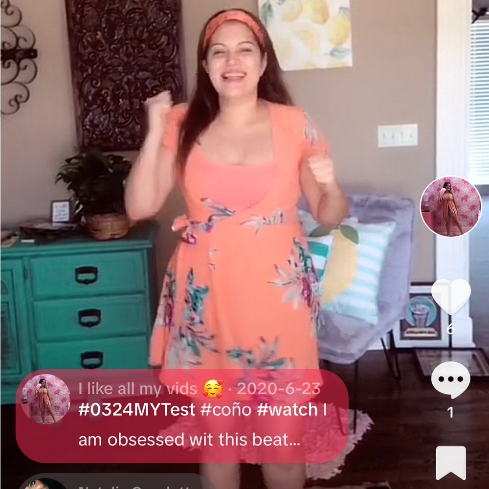 Tropical print dress (wrap around style)